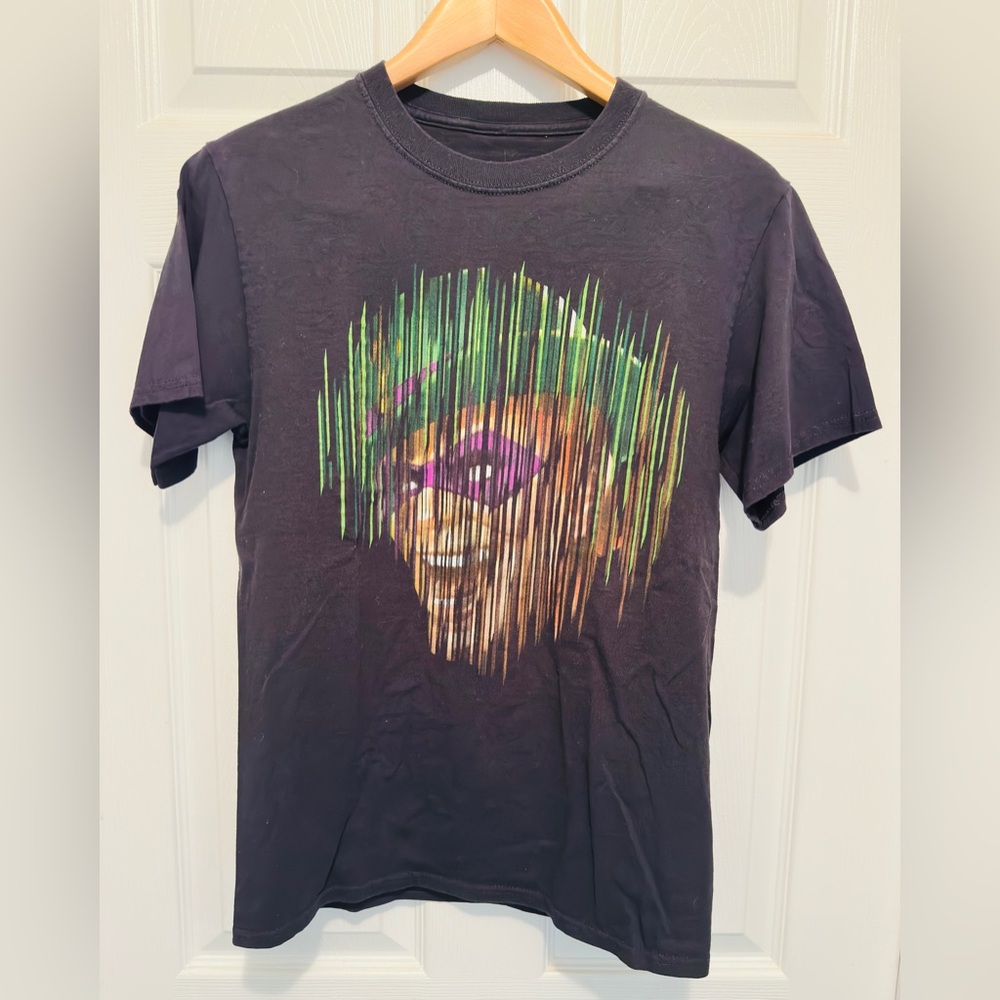 Black DC Comics Joker Shredded Effect Graphic T-shirt Size Small Unisex